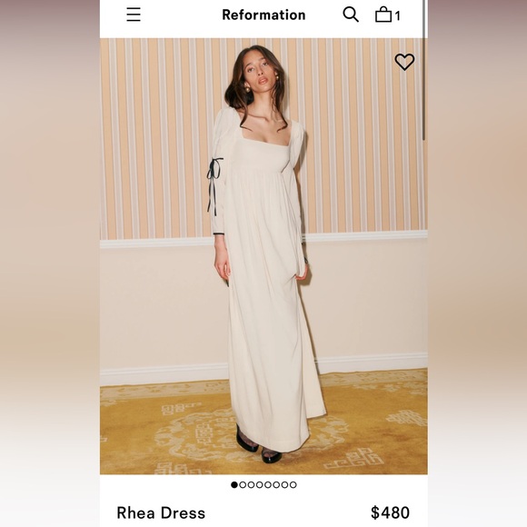 NWT Reformation - the collection - RHEA DRESS IN CREAM - Picture 1 of 8